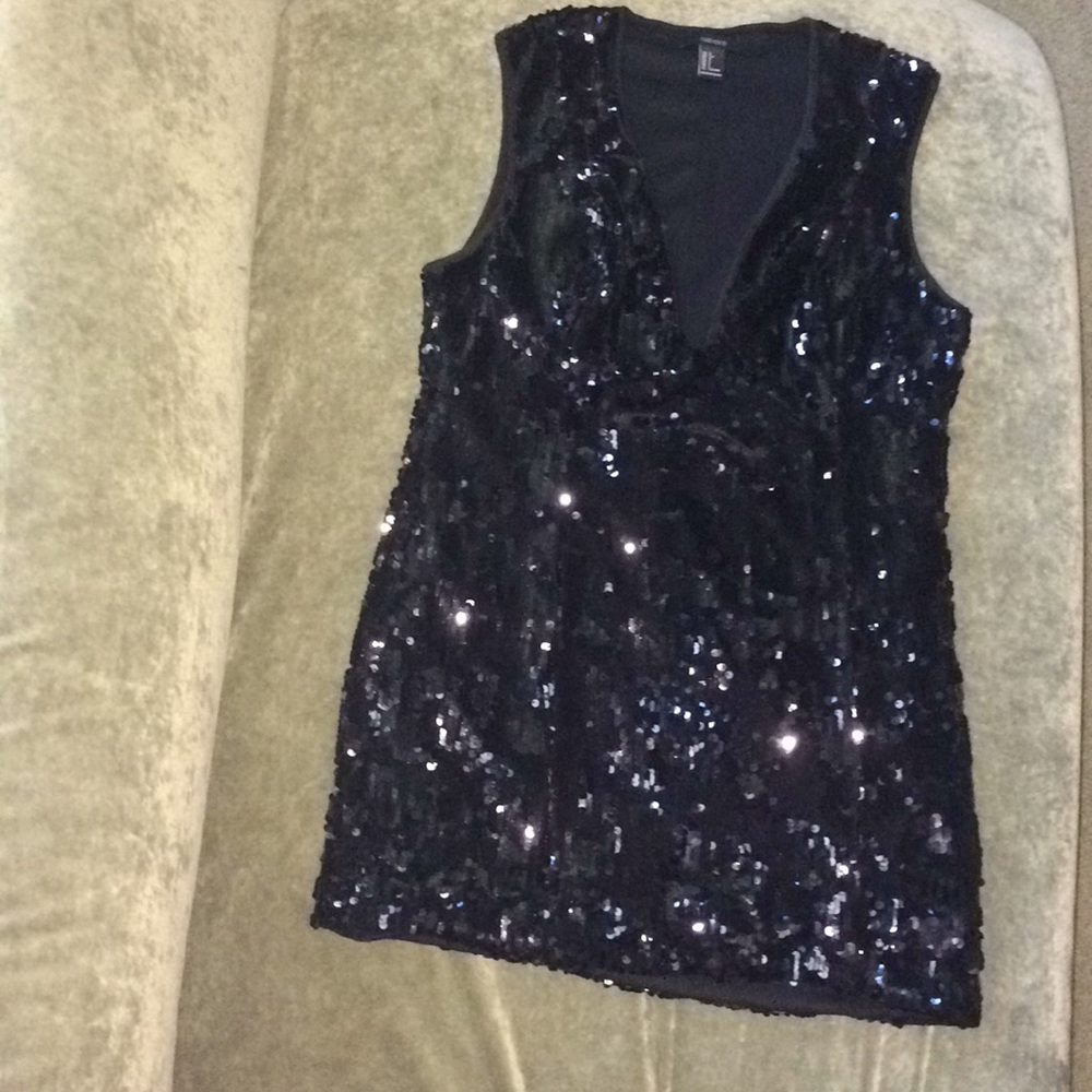 Sexy Black Sequence and Velvet Mini Dress